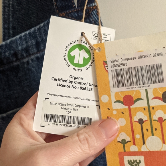 Bnwt Lucy and yak dungarees Easton midwash blue denim 10r - Picture 5 of 11